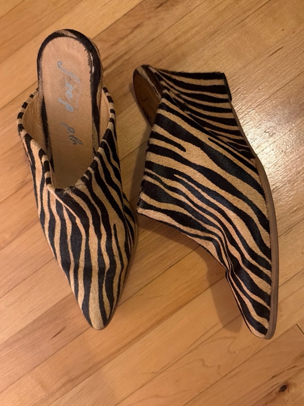 Free People Ponyhair wedge Mules Sz 37